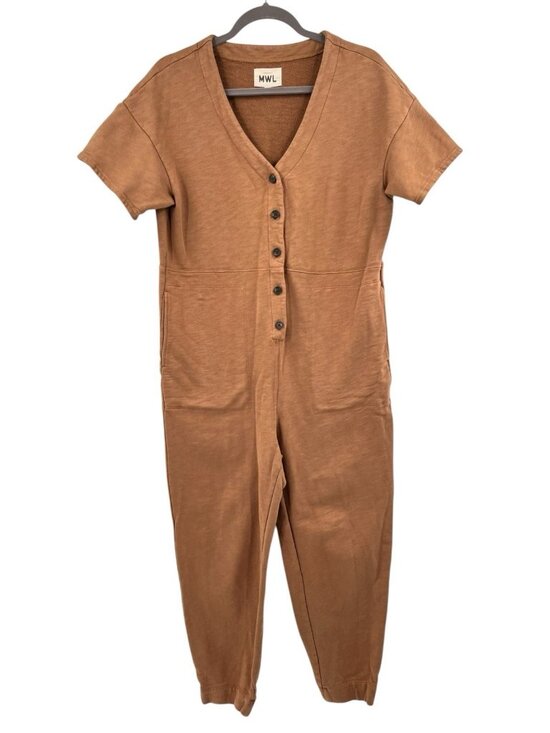 Madewell Pants - MADEWELL Women's Kraft Brown Short-Sleeve Coverall Jumpsuit Medium